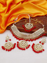 Sukkhi Alloy Gold-plated Red Jewellery Set