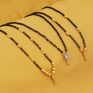 sukkhi sparkling gold plated cz solitaire mangalsutra combo pack of 3 alloy mangalsutra