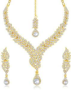 sukkhi zinc gold-plated gold jewel set pack of 1