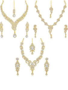 sukkhi zinc gold-plated gold jewellery set