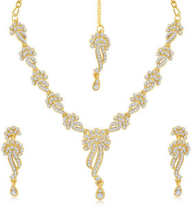 sukkhi zinc gold-plated gold jewel set pack of 1