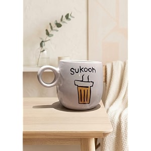 sukoon quotation coffee mug  modern stylish ceramic tea and coffee cup  inspirational printed mug for home office kitchen desk gifting and everyday beverage enjoyment