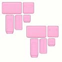 Sulfar 10pcs Bathroom Drawer Tray Dividers Plastic Vanity Organizers Storage Bins For Makeup Dresser Tray (2S+4M+2L+2XL) Pink