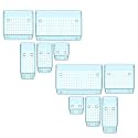 Sulfar 10pcs Bathroom Drawer Tray Dividers Plastic Vanity Organizers Storage Bins For Makeup Dresser Tray (2S+4M+2L+2XL) Blue