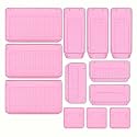 Sulfar 10pcs Bathroom Drawer Tray Dividers Plastic Vanity Organizers Storage Bins For Makeup Dresser Tray (2S+4M+2L+2XL) Pink