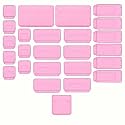 Sulfar 25pcs Bathroom Drawer Tray Dividers Plastic Vanity Organizers Storage Bins For Makeup Dresser Tray (8S+8M+6L+3XL) Pink