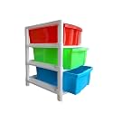 Sulfar 3XL Plastic Modular Drawer System for Home, Office, Hospital, Parlor, School, Doctors, Home and Kids (38cmx30cmx47.5cm) (3XL) (Multicolor)