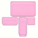 Sulfar 4pcs Bathroom Drawer Tray Dividers Plastic Vanity Organizers Storage Bins For Makeup Dresser Tray (1S+1M+1L+1XL) Pink
