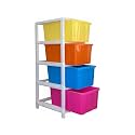 Sulfar 4XXL Plastic Modular Drawer System for Home, Office, Hospital, Parlor, School, Doctors, Home and Kids (38cmx30cmx79cm) (4XXL) (Multicolor)