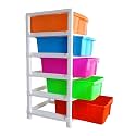 Sulfar 5XL Plastic Modular Drawer System for Home, Office, Hospital, Parlor, School, Doctors, Home and Kids (38cmx30cmx76cm) (5XL) (Multicolor)