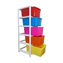 Sulfar 5XXL Plastic Modular Drawer System for Home, Office, Hospital, Parlor, School, Doctors, Home and Kids (38cmx30cmx98cm) (5XXL) (Multicolor)