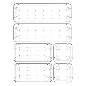 sulfar 6pcs desk drawer organizer trays various size bathroom drawer tray dividers plastic vanity organizers storage bins for makeup cosmetics dresser kitchen office transparent 2s2m2l