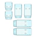 Sulfar 6pcs Desk Drawer Organizer Trays Various Size Bathroom Drawer Tray Dividers Plastic Vanity Organizers Storage Bins For Makeup Cosmetics Dresser Kitchen Office, Blue (2S+2M+2L)