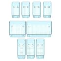 Sulfar 9pcs Bathroom Drawer Tray Dividers Plastic Vanity Organizers Storage Bins For Makeup Dresser Tray (4M+3L+1B+1XL) Blue