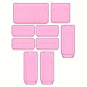Sulfar 10pcs Bathroom Drawer Tray Dividers Plastic Vanity Organizers Storage Bins For Makeup Dresser Tray (2S+4M+2L+2XL) Pink