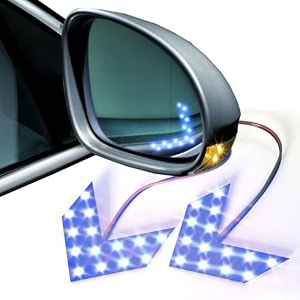 sulfar car styling 14 smd arrow turn signal car side mirror led turn signal for rear view mirror indicator blue pack of 2