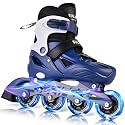 SULIFEEL Adjustable Light Up Kids Inline Skates Hard Shell Boys Girls 4-12
