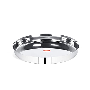 sumeet 22 gauge stainless steel traditional dinner platethali 285cm 2ltr - 1 pc