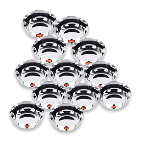 sumeet stainless steel heavy gauge solid bowl wati set with mirror finish 103 cm 300ml set of 12 piece silver
