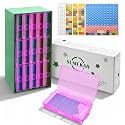 Sumekar 15PCS Extra Large Diamond Painting Storage Containers Trays,Diamond Painting Accessories,2-in-1 Diamond Art Trays with Lids(Purple)