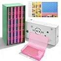 Sumekar 15PCS Extra Large Diamond Painting Storage Containers Trays,Diamond Painting Accessories,2-in-1 Diamond Art Trays with Lids(Pink)