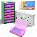 Sumekar 8PCS Extra Large Diamond Painting Storage Containers Trays,Diamond Painting Accessories,2-in-1 Diamond Art Trays with Lids(Purple)