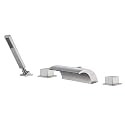 SUMERAIN Bathroom Waterfall Roman Bathtub Faucet Brushed Nickel 4 Holes