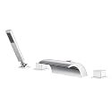 sumerain Four Hole Roman Tub Faucet with Hand Shower and Waterfall Spout Chrome Finish High Flow