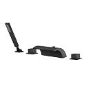 SUMERAIN Matte Black Roman Tub Faucet 4 Holes Waterfall