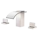 sumerain Roman Tub Faucet Brushed Nickel 3 Hole Widespread Bathtub Faucet with High Flow Waterfall Spout