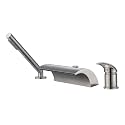 sumerain Waterfall Roman Tub Faucet with Diverter Brushed Nickel, High Flow Waterfall Spout