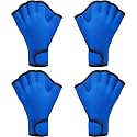 Sumind 2 Pairs Swimming Gloves Aquatic Training Gloves Neoprene Mittens Webbed Fitness Water Aerobics Resistance Training for Women Men Swimming Diving