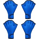 Sumind 2 Pairs Webbed Swim Gloves, Large, Blue