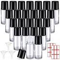 Sumind 24 Pcs 50ml Glass Roller Bottles for Essential Oil, Clear