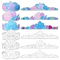 Sumind 36 Pcs Color Your Own Mermaid Crown DIY Coloring Crafts for Kids
