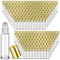 Sumind Essential Oil Roller Bottles, 250 Pcs Bulk, Clear with Gold Cap