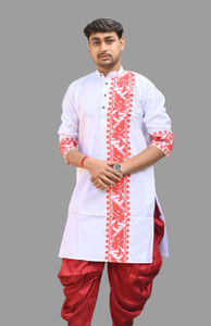 Sumit online Men Self Design Straight Kurta