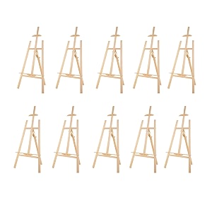 the summer 5 feet professional wooden art easel stand natural pine wood adjustable display tripod for painting drawing exhibition pack of 10