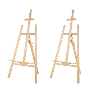 the summer 5 feet professional wooden art easel stand natural pine wood adjustable display tripod for painting drawing exhibition pack of 2