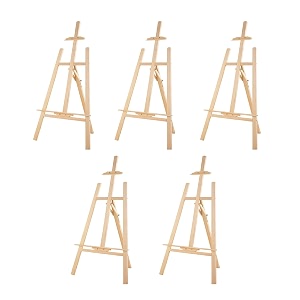 the summer 5 feet professional wooden art easel stand natural pine wood adjustable display tripod for painting drawing exhibition pack of 5