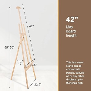 the summer 5 feet professional wooden art easel stand natural pine wood adjustable display tripod for painting drawing exhibition