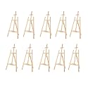 THE SUMMER® 5 Feet Professional Wooden Art Easel Stand, Natural Pine Wood, Adjustable Display Tripod for Painting, Drawing, Exhibition (Pack of 10)