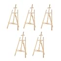 THE SUMMER 5 Feet Professional Wooden Art Easel Stand, Natural Pine Wood, Adjustable Display Tripod for Painting, Drawing, Exhibition (Pack of 5)