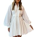 Summer Cotton V Neck Long Losse Sleeve