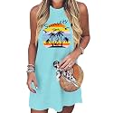 Summer Dress Hawaiian Dresses Sundresses for Women Sunsets Graphic Mini Tank Sleeveless Vacation Outfits