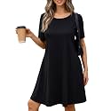 Summer Dresses for Women Casual Short Sleeve T Shirt Sundress with Pockets