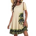 Summer Dresses for Women Casual Short Sleeve T Shirt Sundress with Pockets