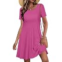 Summer Dresses for Women Casual Short Sleeve T Shirt Sundress with Pockets