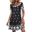 Summer Dresses for Women Casual Short Sleeve T Shirt Sundress with Pockets