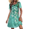 Summer Dresses for Women Casual Short Sleeve T Shirt Sundress with Pockets
